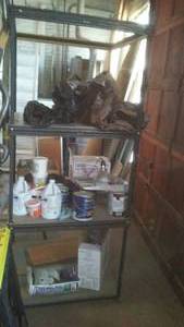 lot 476 image: 4 Tier Metal Rack with Contents 88H x 38 x 38 in.
