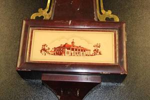 lot 42 image: Vintage Wooden Daneker 8 Day Jeweled Wall Clock w Key
