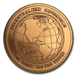 1 oz Copper Round - Bitcoin (GSM) & 1 oz Crypto Commemorative Ethereum Copper Round