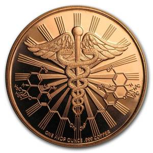 1 oz Copper Round - Cannabis (Good Vibes Only) & 1 oz Crypto Commemorative Potcoin Copper Round