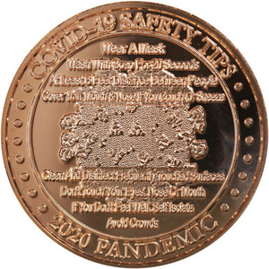 1 oz COVID-19 Copper Round & 1 oz COVID-19 Safety Tips Copper Round