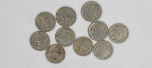 1913-1938 Buffalo Nickels (No Dates) Qty 10