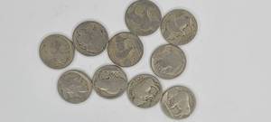 1913-1938 Buffalo Nickels (No Dates) Qty 10
