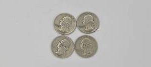 4 Quarters 90% Silver Coins