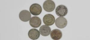 1883-1912 Liberty Head V Nickel Culls Qty 10