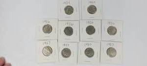 1913-1938 Buffalo Nickels (Full Dates)  Qty 10