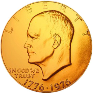 1976 Bicentennial Prism Hologram Eisenhower Dollar (Gold Plated)