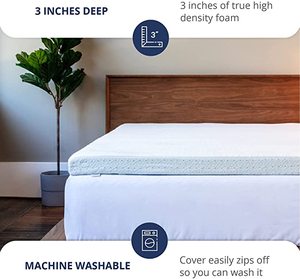 lot 10 image: ViscoSoft 3 Inch Memory Foam Mattress Topper Twin XL
