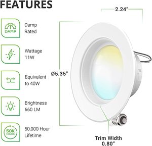 lot 13 image: Sunco Lighting 24 Pack 4 Inch LED Can Lights