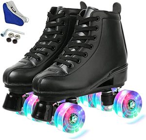 lot 17 image: XUDREZ Womens Classic Roller Skates wLight Up Wheels, Sz 10