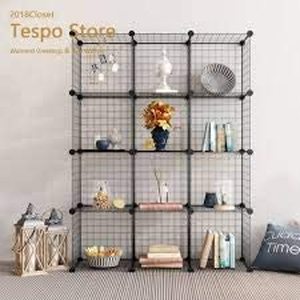 lot 23 image: Tespo Wire Storage Cubes Modular Shelving Unit