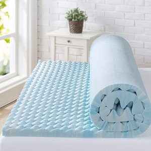 lot 28 image: ZINUS 2 Inch Swirl Gel Cooling Memory Foam Mattress Topper, Twin