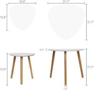 lot 89 image: BAMEOS Bamboo Nesting Triangle End Table