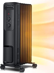 lot 41 image: Aikoper 1500W Oil Filled Radiator Heater with 3 Heat Settings
