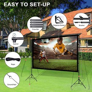 lot 54 image: P-Jing IndoorOutdoor 120 Portable Projection Screen with Stand