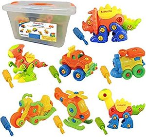 lot 63 image: Kidtastic Engineering Set of 7 Take Apart Toys, 192 Pieces