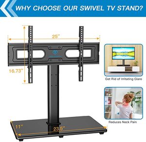 lot 70 image: Perlesmith Swivel Universal Stand  Mount for 37-70 FlatCurved Screen TVs