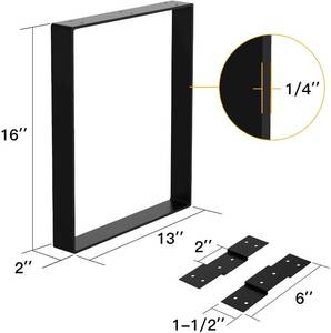 lot 113 image: Orgerphy 16 Black Square Metal Table Legs