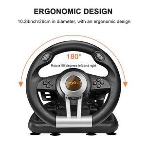 lot 114 image: PXN V3II 180 Degree Universal USB Steering Wheel with Pedals