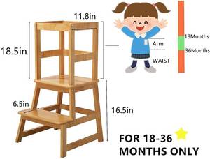 lot 141 image: Popin Lover Kitchen Step Stool for Kids and Toddlers with Safety Rail