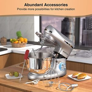 lot 126 image: Silver KUCCU 6 Speed 6 Qt. Stand Mixer