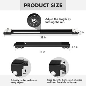 lot 127 image: 2 Sets of SPACEKEEPER Furniture Moving Rollers, Black