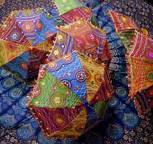 lot 129 image: Mycrafts Handmade Multi Color Bohemiam Parasols, Set of 5