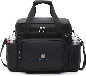 lot 79 image: Mojecto X-Large Cooler Bag (15x12x9 In) With Dual Insulated Compartments.