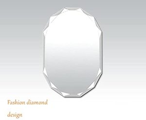 lot 173 image: Dodecagon (12 sides) Single Beveled Edge Frameless Wall Mount Mirror, 27 12 x 19 12