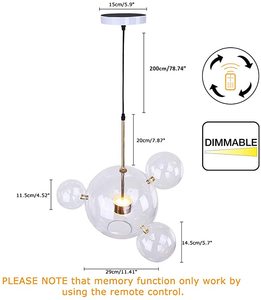 lot 176 image: EDISLIVE Modern Sputnik 4 Light Pendant Chandelier - Bubble and Clear Globes, Gold