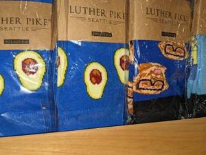 lot 202 image: 4 Fun Pair of Luther Pike Seattle Novelty Socks