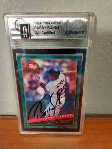Autographed Barry Bonds Card In GAI Authenticated Slab