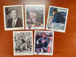 5 Autographed Twins Mini Photos