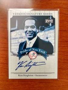 Autographed Ken Singleton Yankees Card
