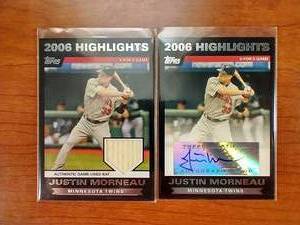 Justin Morneau AutographBat Relic Card Lot