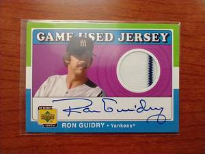 Ron Guidry Autographed Game-Used Jersey Card
