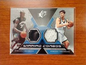 Kevin GarnetWally Szczerbiak Dual Jersey Relic Card