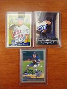 3 Autographed Minnesota Twins Cards