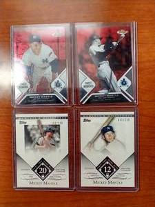 4 Numbered Mickey Mantle Insert Cards