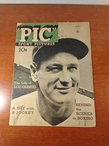 Vintage 1937 Magazine With Lou Gehrig Cover