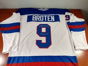 Autographed Neal Broten USA Jersey - WCOA