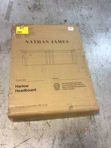 Nathan James Harlow Wall Mount Faux Leather or Fabric Upholstered Headboard&nbsp&nbspCustomer Returns&nbsp See Pictures