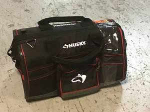 Husky 18 in. 41 Pocket Heavy Duty Large Mouth Tool Bag with Tool Wall&nbsp&nbspCustomer Returns&nbsp See Pictures