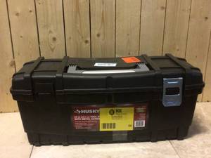 Husky 24 in. Tool Box in Black&nbsp&nbspCustomer Returns&nbsp See Pictures