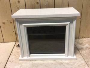 13.5 in. Desktop Electric Fireplace in White by Hampton Bay Cusotmer Returns See Pictures