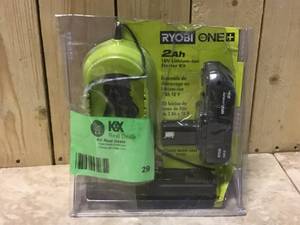 ONE 18V Lithium-Ion 2.0 Ah Compact Battery and Charger Starter Kit by RYOBI Customer Returns See Pictures