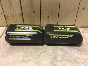 Lot of 2 Ryobi 40V Lithium  5AH See Pictures