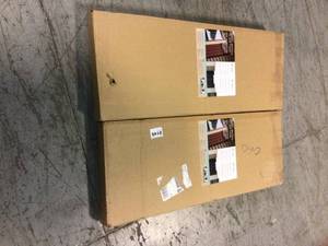 Lot of 2 15 in. x 39 in. Raised Panel Polypropylene Shutters Pair in Terra Brown by Ply Gem Customer Returns See Pictures