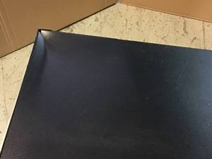 lot 42 image: Husky Regular Duty Welded 24-Gauge Steel Wall Mounted Garage Cabinet in Black (24 in. W x 18 in. H x 12 in. D) Customer Returns See Pictures 