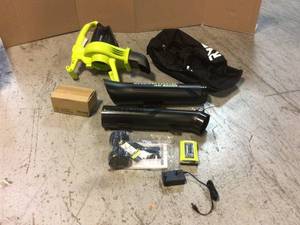 lot 44 image: RYOBI 40V Vac Attack Cordless Leaf VacuumMulcher with 5.0 Ah Battery and Charger Customer Returns See Pictures